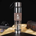 Single Wall Safe Portable Dual Double Two Side Glass Tea Water Bottle